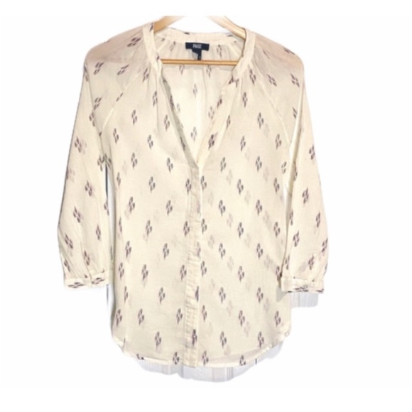 PAIGE Sammy Ivory Ikat Blouse.size M - Picture 3 of 6